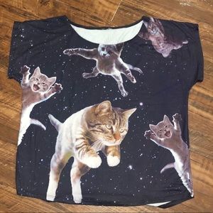 Galaxy cat tee